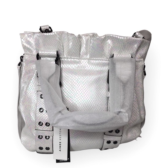 Aimee Kestenberg Cooper Leather Convertible Shoulder Bag - Hologram Snake - Picture 3 of 17